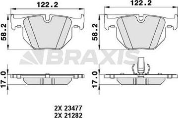 Braxis AA0230 - Гальмівні колодки, дискові гальма autocars.com.ua