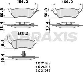Braxis AA0237 - Гальмівні колодки, дискові гальма autocars.com.ua