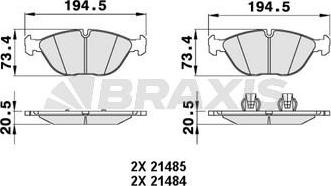 Braxis AA0243 - Тормозные колодки, дисковые, комплект autodnr.net