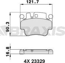 Braxis AA0252 - Тормозные колодки, дисковые, комплект autodnr.net