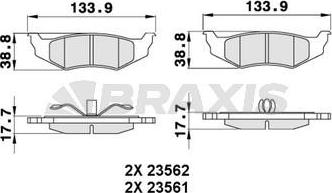 Braxis AA0255 - Гальмівні колодки, дискові гальма autocars.com.ua
