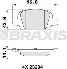 Braxis AA0259 - Гальмівні колодки, дискові гальма autocars.com.ua