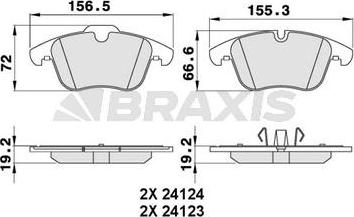 Braxis AA0261 - Гальмівні колодки, дискові гальма autocars.com.ua