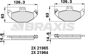 Braxis AA0263 - Гальмівні колодки, дискові гальма autocars.com.ua