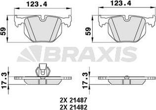 Braxis AA0264 - Гальмівні колодки, дискові гальма autocars.com.ua