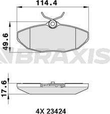 Braxis AA0265 - Гальмівні колодки, дискові гальма autocars.com.ua