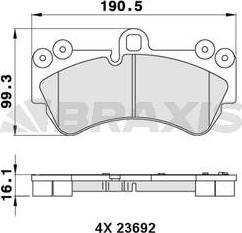 Braxis AA0266 - Гальмівні колодки, дискові гальма autocars.com.ua