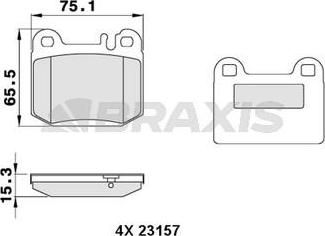 Braxis AA0273 - Гальмівні колодки, дискові гальма autocars.com.ua