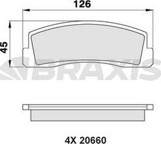 Braxis AA0274 - Тормозные колодки, дисковые, комплект autodnr.net