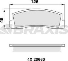 Braxis AA0274 - Гальмівні колодки, дискові гальма autocars.com.ua