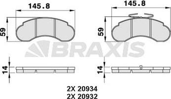 Braxis AA0279 - Гальмівні колодки, дискові гальма autocars.com.ua