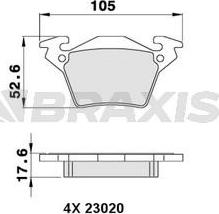 Braxis AA0280 - Гальмівні колодки, дискові гальма autocars.com.ua