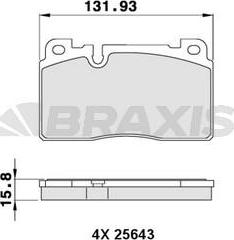 Braxis AA0286 - Тормозные колодки, дисковые, комплект autodnr.net
