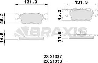 Braxis AA0291 - Гальмівні колодки, дискові гальма autocars.com.ua