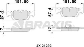 Braxis AA0297 - Гальмівні колодки, дискові гальма autocars.com.ua