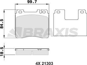 Braxis AA0306 - Гальмівні колодки, дискові гальма autocars.com.ua