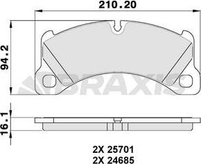 Braxis AA0307 - Тормозные колодки, дисковые, комплект autodnr.net