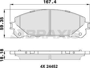 Braxis AA0312 - Гальмівні колодки, дискові гальма autocars.com.ua