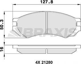 Braxis AA0320 - Гальмівні колодки, дискові гальма autocars.com.ua