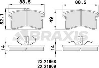 Braxis AA0330 - Гальмівні колодки, дискові гальма autocars.com.ua