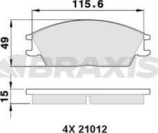 Braxis AA0337 - Гальмівні колодки, дискові гальма autocars.com.ua