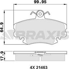 Braxis AA0338 - Гальмівні колодки, дискові гальма autocars.com.ua