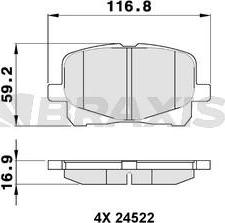 Braxis AA0339 - Гальмівні колодки, дискові гальма autocars.com.ua