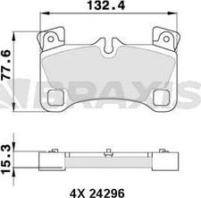 Braxis AA0343 - Гальмівні колодки, дискові гальма autocars.com.ua