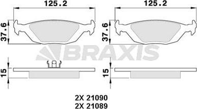 Braxis AA0344 - Тормозные колодки, дисковые, комплект autodnr.net