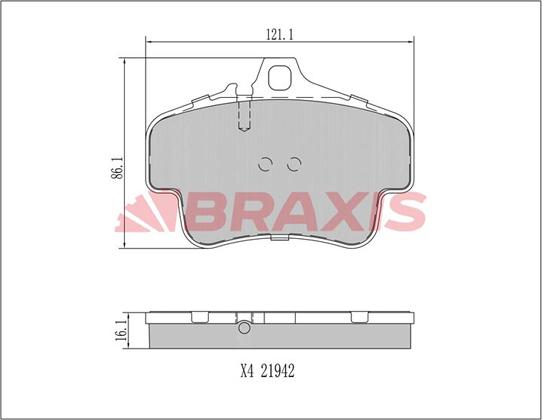 Braxis AA0345 - Гальмівні колодки, дискові гальма autocars.com.ua