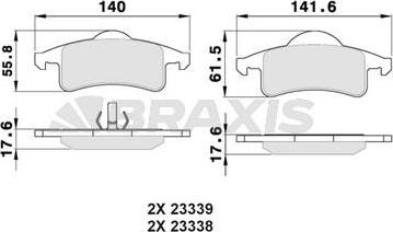 Braxis AA0353 - Гальмівні колодки, дискові гальма autocars.com.ua