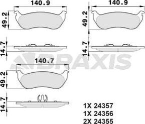 Braxis AA0355 - Гальмівні колодки, дискові гальма autocars.com.ua