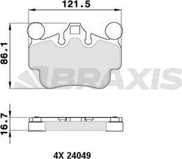 Braxis AA0358 - Тормозные колодки, дисковые, комплект autodnr.net