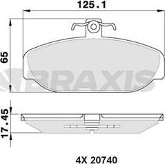 Braxis AA0363 - Гальмівні колодки, дискові гальма autocars.com.ua