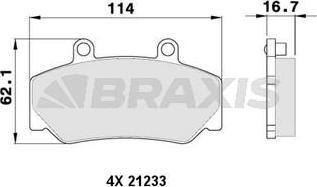 Braxis AA0364 - Гальмівні колодки, дискові гальма autocars.com.ua