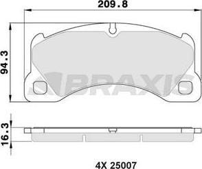 Braxis AA0371 - Гальмівні колодки, дискові гальма autocars.com.ua