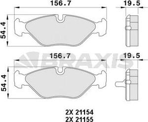 Braxis AA0375 - Гальмівні колодки, дискові гальма autocars.com.ua