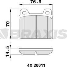 Braxis AA0376 - Тормозные колодки, дисковые, комплект autodnr.net