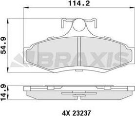 Braxis AA0379 - Гальмівні колодки, дискові гальма autocars.com.ua