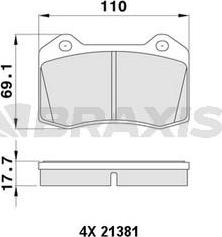 Braxis AA0380 - Тормозные колодки, дисковые, комплект autodnr.net