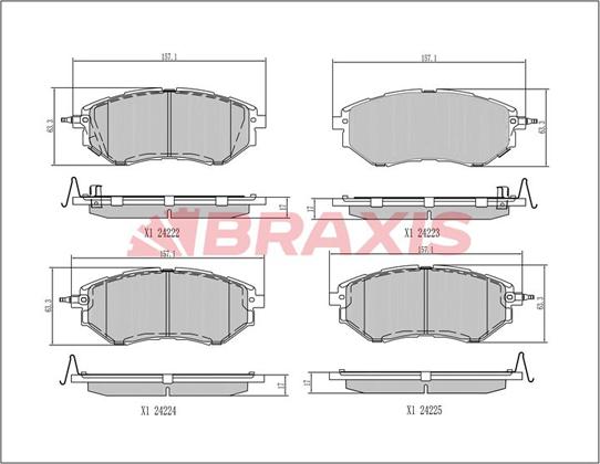Braxis AA0381 - Гальмівні колодки, дискові гальма autocars.com.ua
