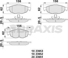 Braxis AA0384 - Гальмівні колодки, дискові гальма autocars.com.ua