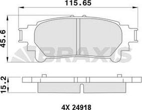 Braxis AA0385 - Гальмівні колодки, дискові гальма autocars.com.ua