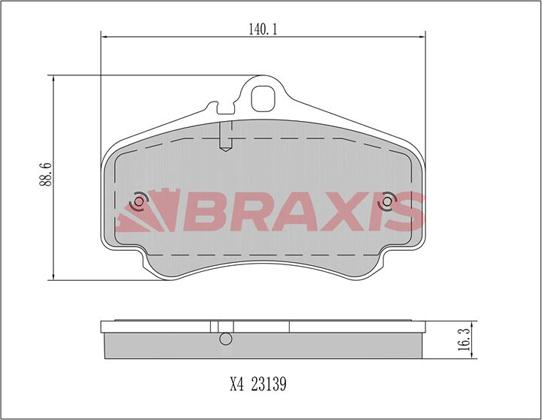 Braxis AA0390 - Гальмівні колодки, дискові гальма autocars.com.ua