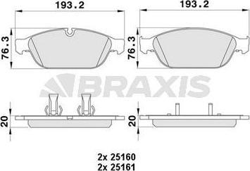 Braxis AA0394 - Тормозные колодки, дисковые, комплект autodnr.net