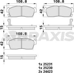 Braxis AA0395 - Гальмівні колодки, дискові гальма autocars.com.ua