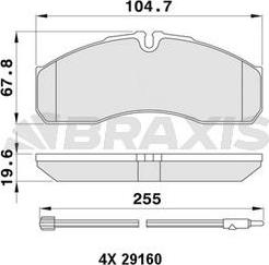 Braxis AA0398 - Тормозные колодки, дисковые, комплект autodnr.net