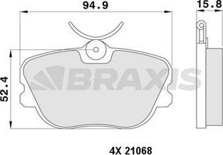 Braxis AA0399 - Гальмівні колодки, дискові гальма autocars.com.ua