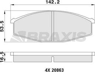 Braxis AA0400 - Гальмівні колодки, дискові гальма autocars.com.ua