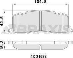 Braxis AA0405 - Гальмівні колодки, дискові гальма autocars.com.ua